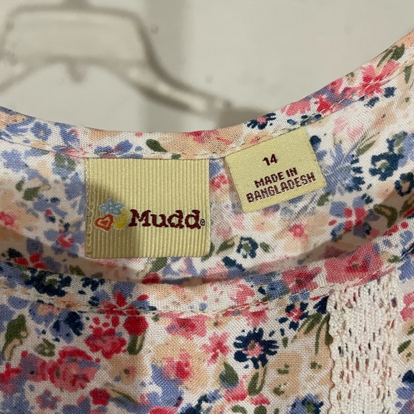 Mudd Multi Colored Flowered Sleeveless Dress. Girls size 14 - Picture 3 of 4